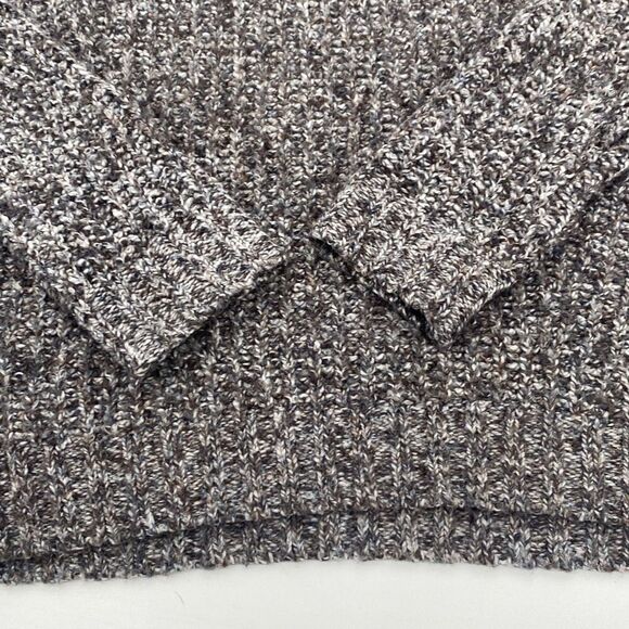 AEO amazingly soft chunky knit oversized marled side slit crew sweater small gre - Picture 3 of 13